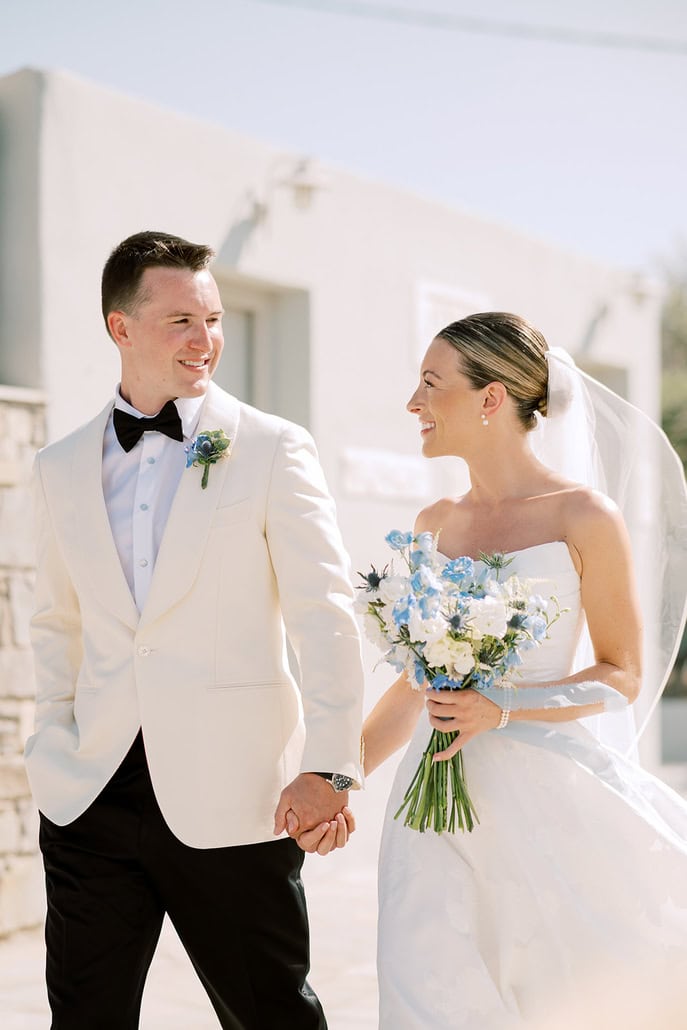 A romantic dusty blue and ivory destination wedding in Paros | Kassie & Chase