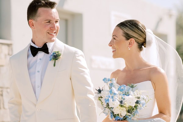 A romantic dusty blue and ivory destination wedding in Paros | Kassie & Chase
