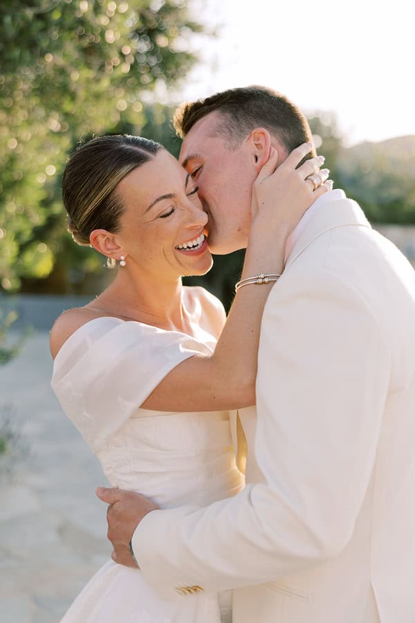 Romantic Dusty Blue Ivory Destination Wedding Paros