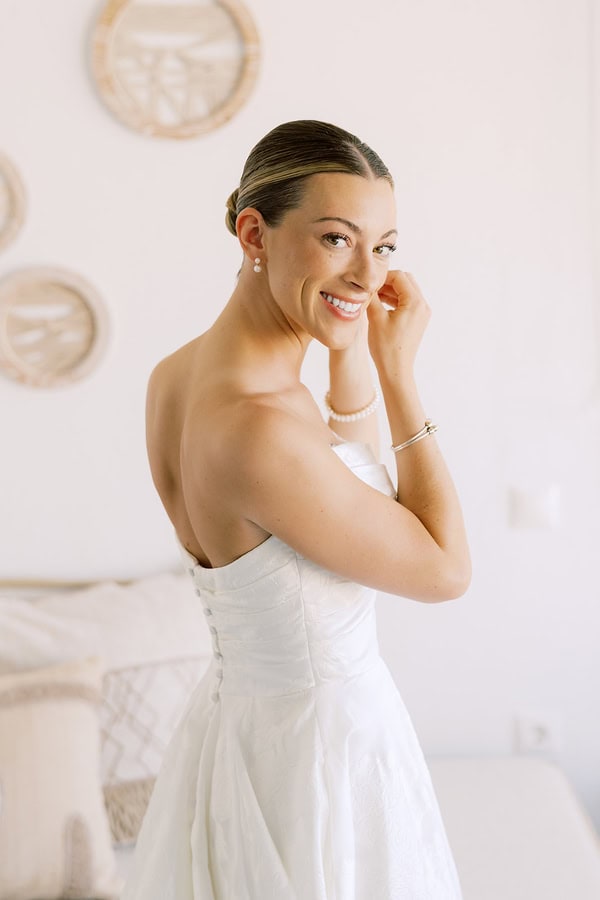 Romantic Dusty Blue Ivory Destination Wedding Paros