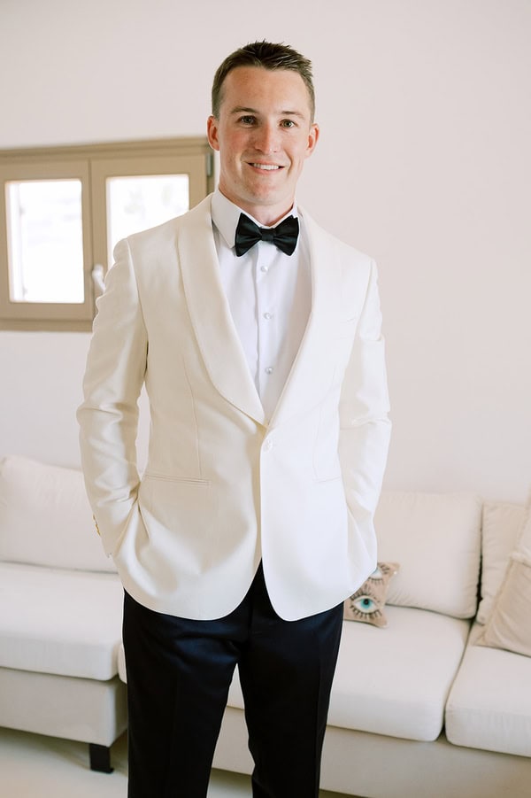 Romantic Dusty Blue Ivory Destination Wedding Paros