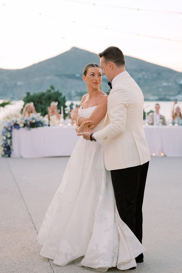 Romantic Dusty Blue Ivory Destination Wedding Paros