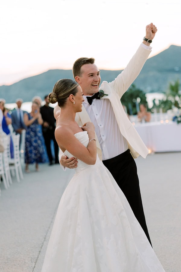 Romantic Dusty Blue Ivory Destination Wedding Paros