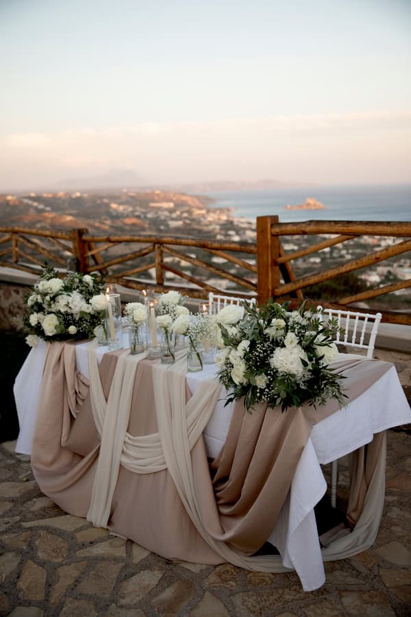 Summer Wedding In Kos With White Flowers And Natural Details