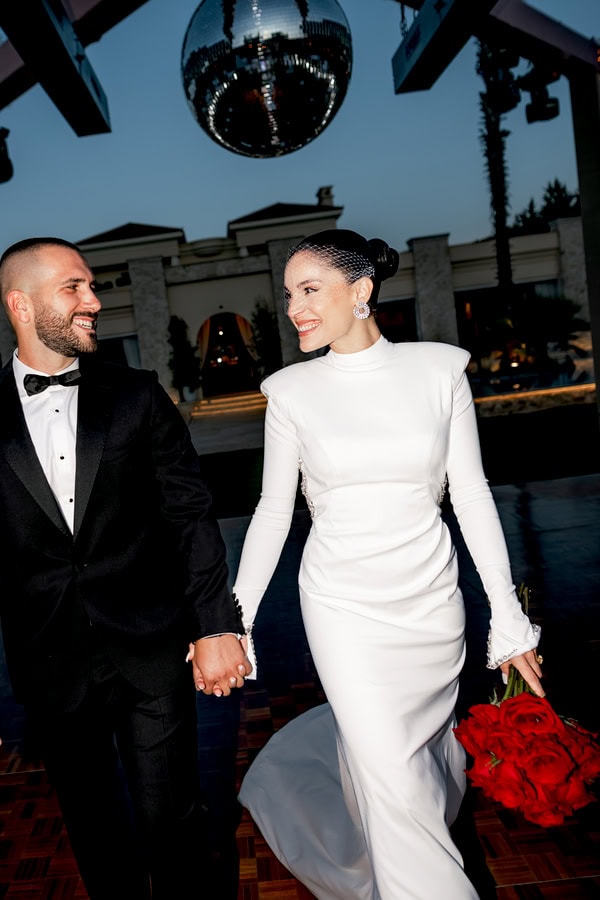 Modern Wedding Athens Red Roses