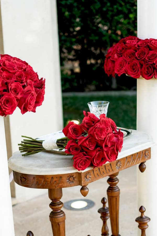 Modern Wedding Athens Red Roses