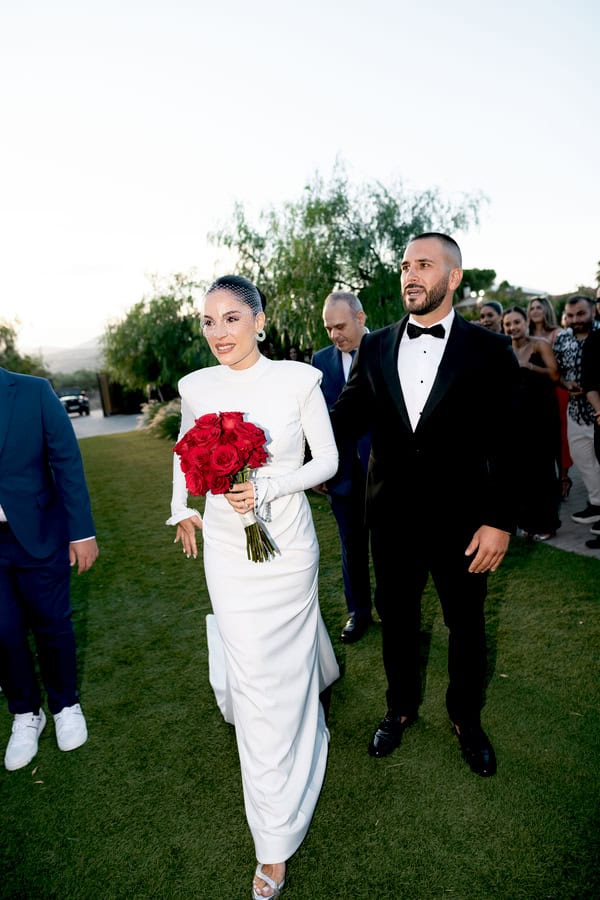Modern Wedding Athens Red Roses
