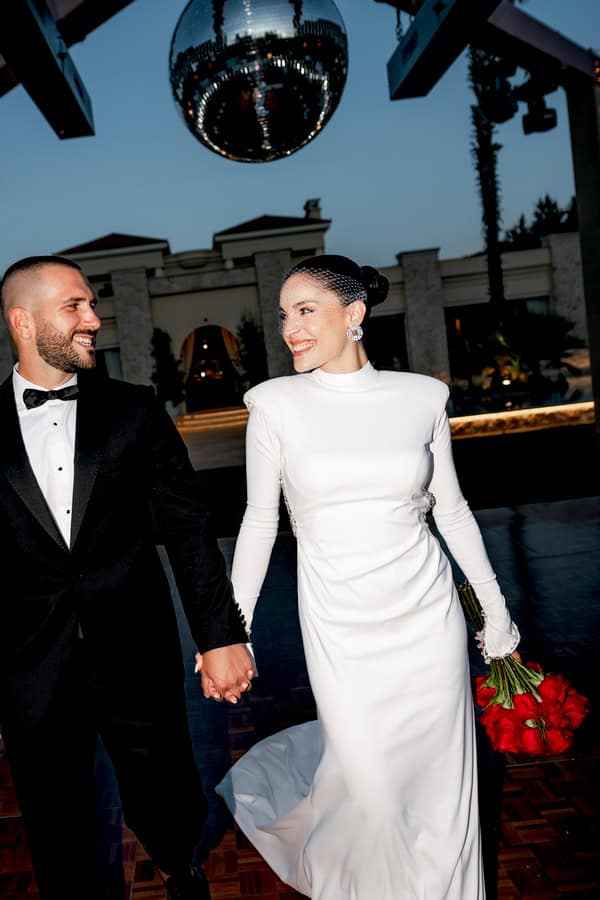 Modern Wedding Athens Red Roses