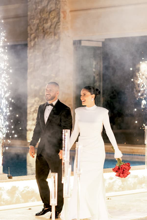 Modern Wedding Athens Red Roses