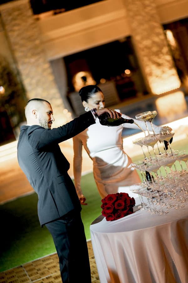 Modern Wedding Athens Red Roses