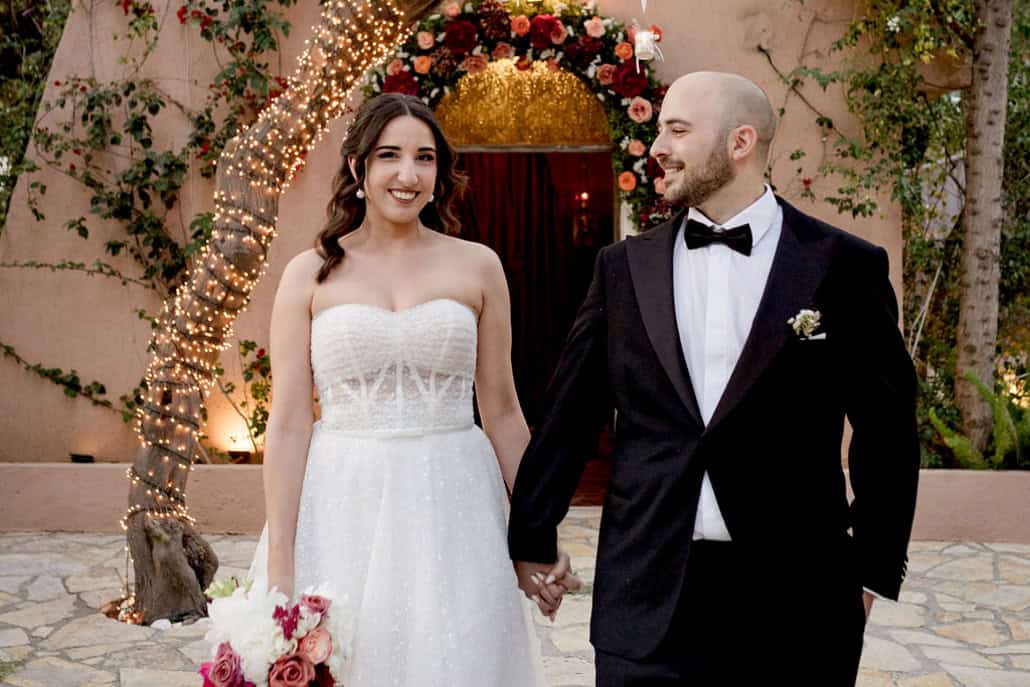 Romantic spring wedding at Ktima Kleopatra with burgundy and pink details | Fani & Konstantinos