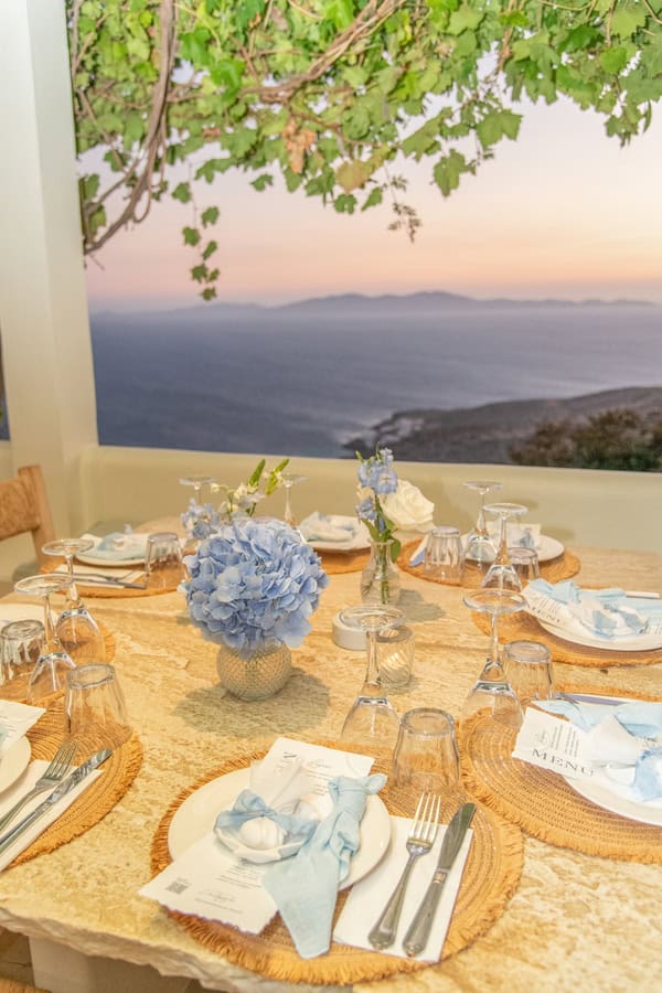 Romantic Summer Wedding Tinos Blue White Tones