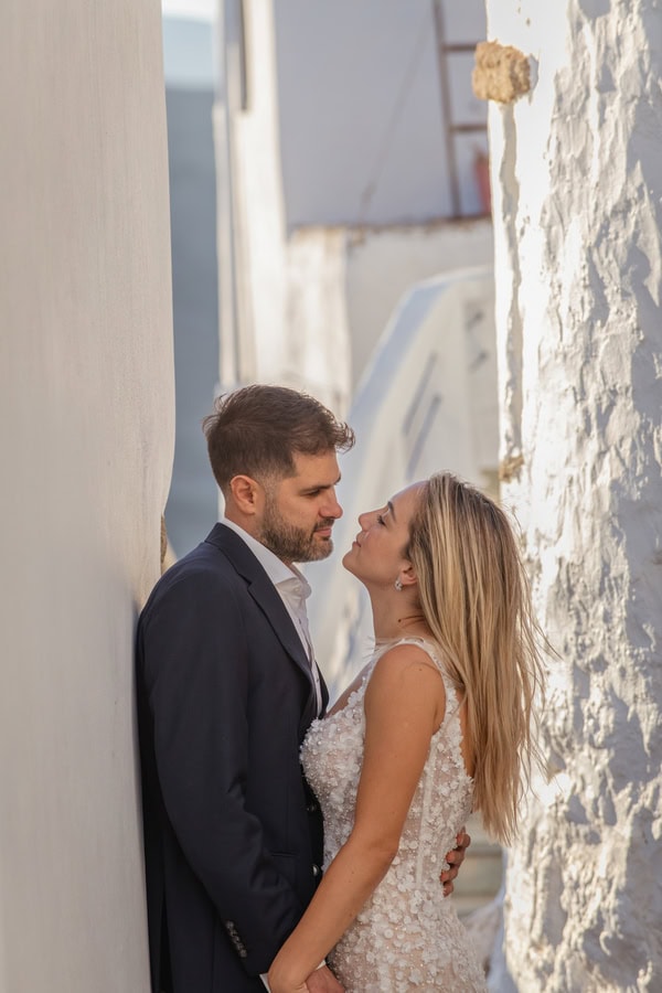 Romantic Summer Wedding Tinos Blue White Tones
