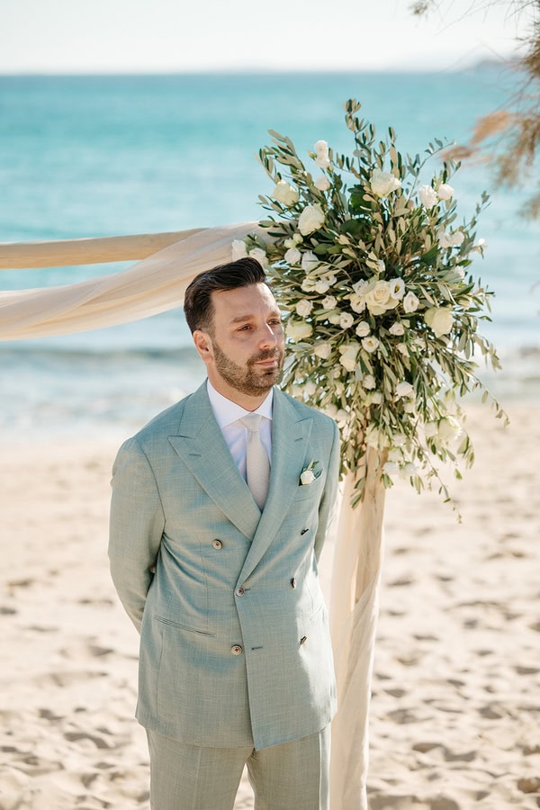 Romantic White Beach Ceremony Naxos Sunset