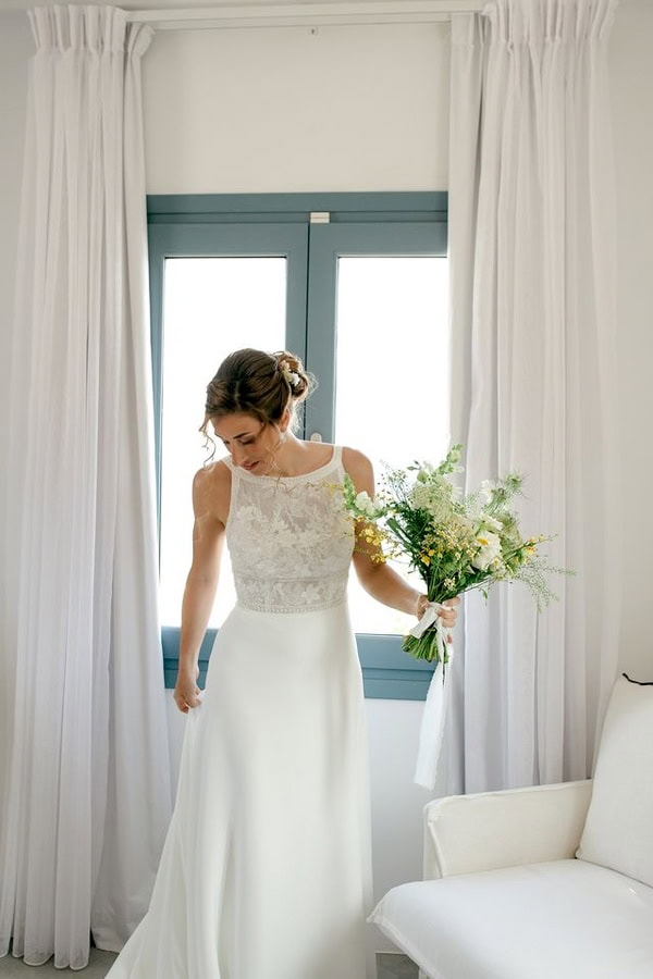 Summer Destination Wedding In Tinos Overlooking The Endless Blue