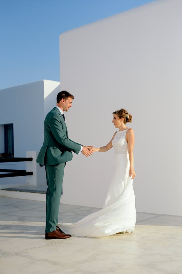 Summer Destination Wedding In Tinos Overlooking The Endless Blue
