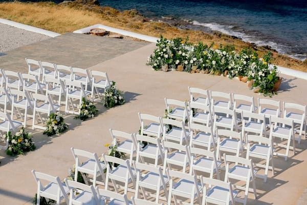 Summer Destination Wedding In Tinos Overlooking The Endless Blue