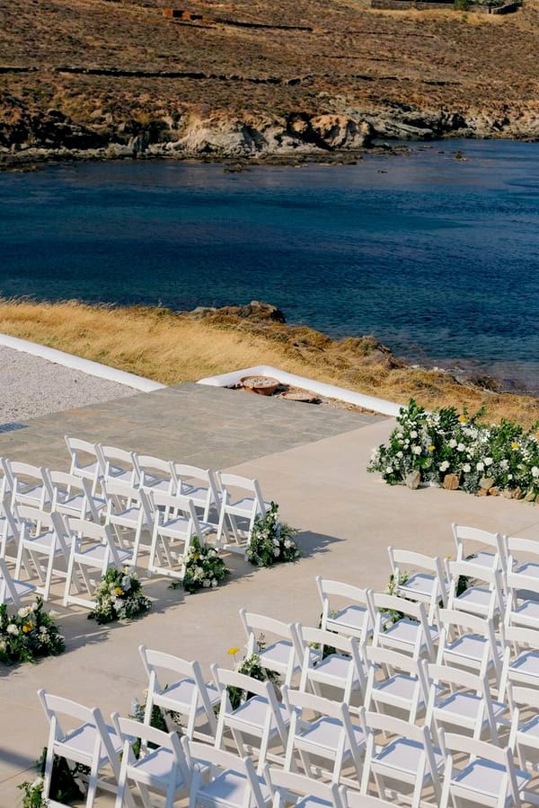Summer Destination Wedding In Tinos Overlooking The Endless Blue