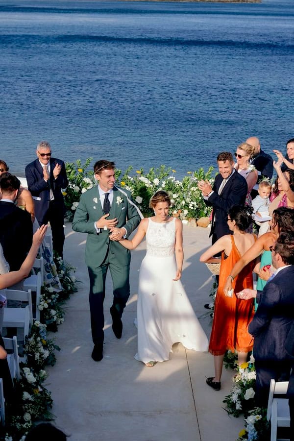 Summer Destination Wedding In Tinos Overlooking The Endless Blue