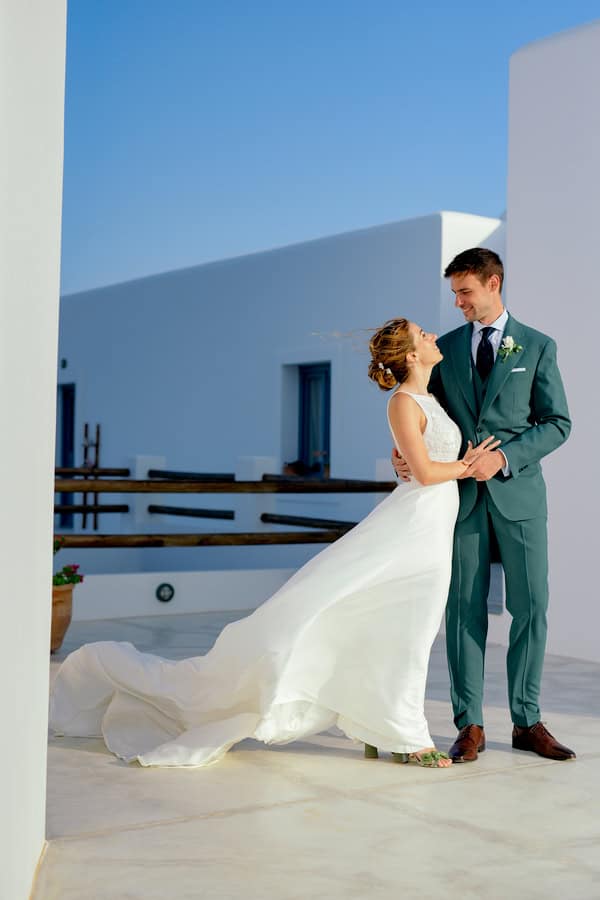 Summer Destination Wedding In Tinos Overlooking The Endless Blue