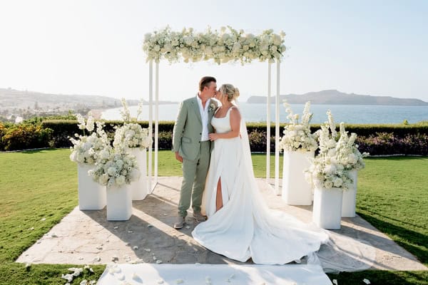 Summer destination wedding overlooking the sea in Chania | Jenna & James