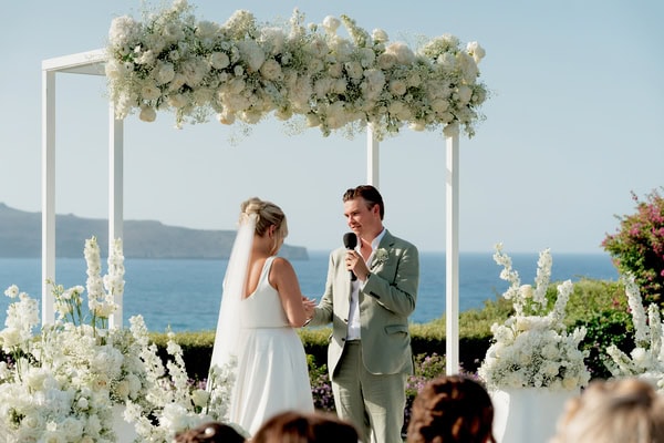 Summer Destination Wedding Sea View Chania Crete