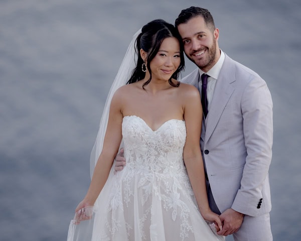 Fairytale Destination Wedding White Roses Eucalyptus
