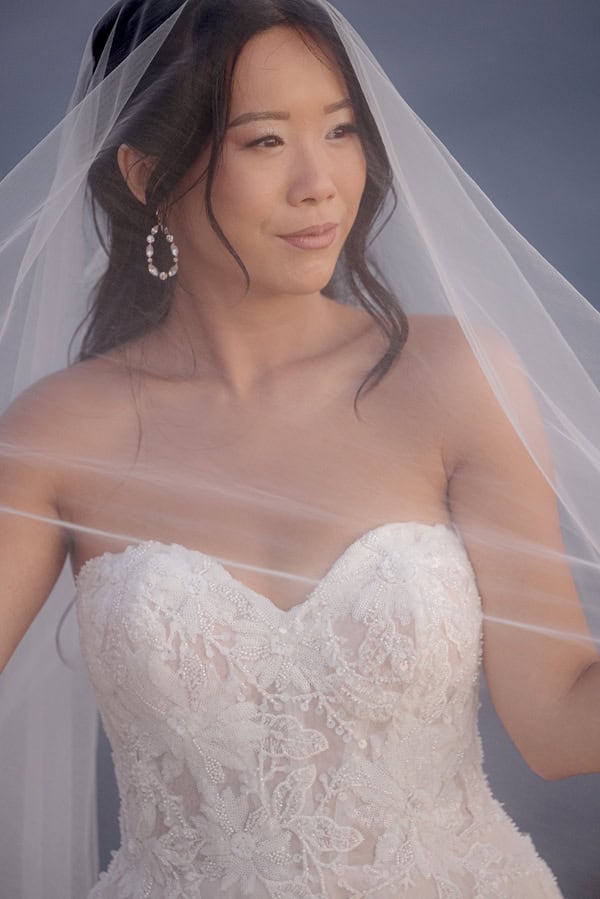 Fairytale Destination Wedding White Roses Eucalyptus