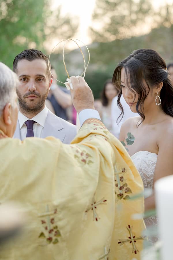 Fairytale Destination Wedding White Roses Eucalyptus