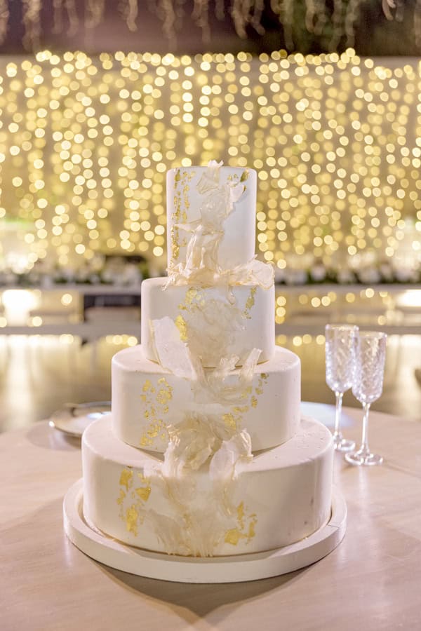 Fairytale Destination Wedding White Roses Eucalyptus