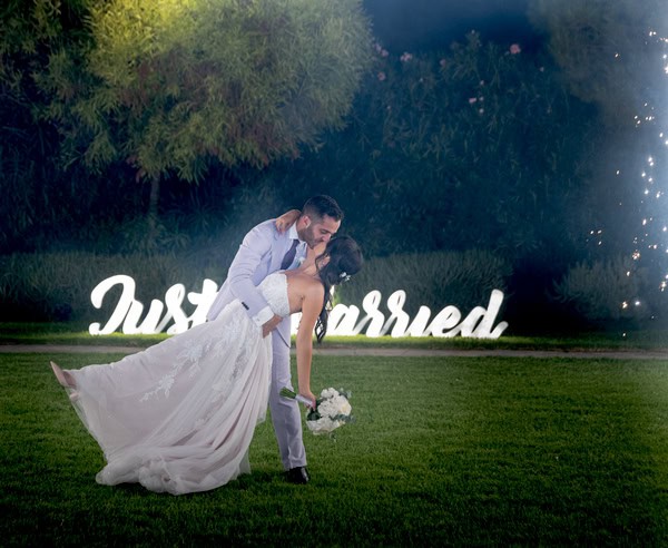 Fairytale Destination Wedding White Roses Eucalyptus