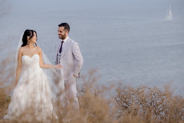 Fairytale Destination Wedding White Roses Eucalyptus