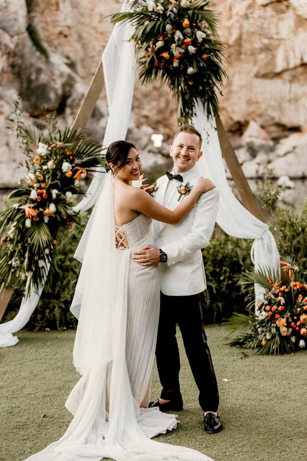 Romantic Destination Wedding Lake Vouliagmeni Tropical Details