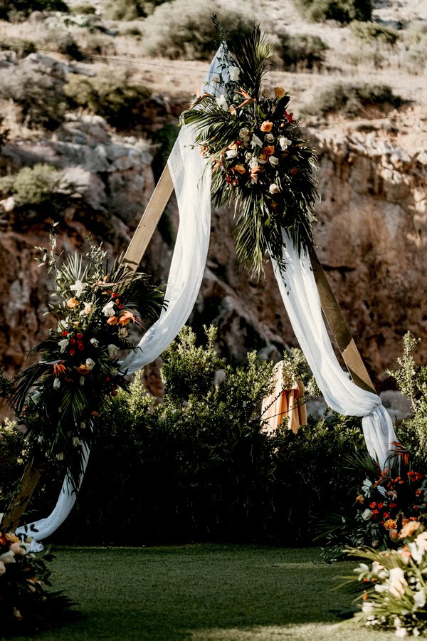 Romantic Destination Wedding Lake Vouliagmeni Tropical Details