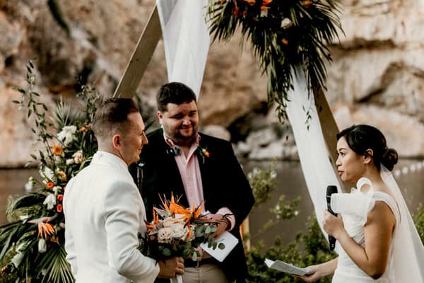 Romantic Destination Wedding Lake Vouliagmeni Tropical Details
