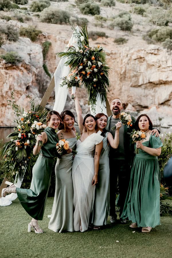 Romantic Destination Wedding Lake Vouliagmeni Tropical Details