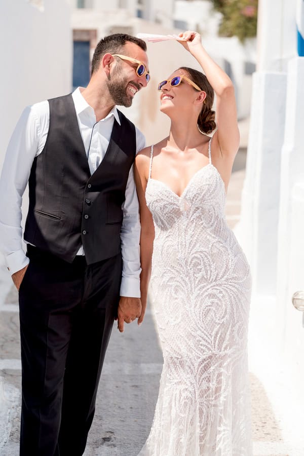 Romantic Next Day Photoshoot Santorini Caldera View