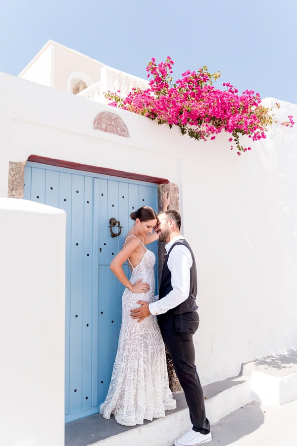 Romantic Next Day Photoshoot Santorini Caldera View