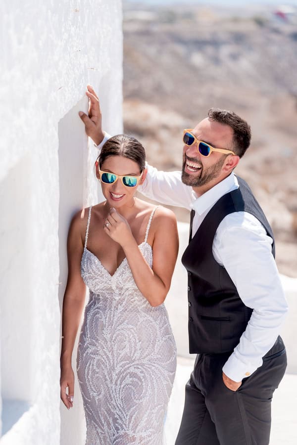 Romantic Next Day Photoshoot Santorini Caldera View