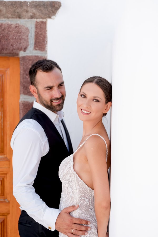 Romantic Next Day Photoshoot Santorini Caldera View