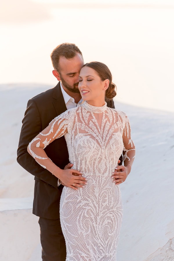 Romantic Next Day Photoshoot Santorini Caldera View