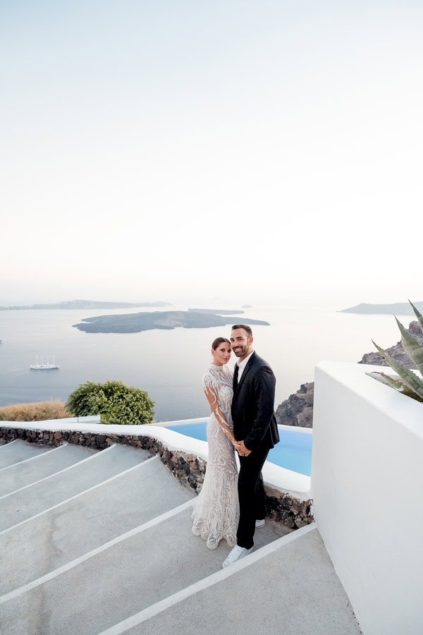 Romantic Next Day Photoshoot Santorini Caldera View