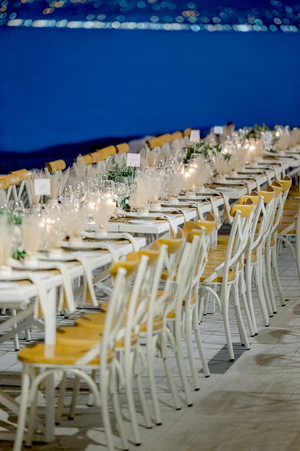 Chic Summer Wedding Galazia Akti White Flowers