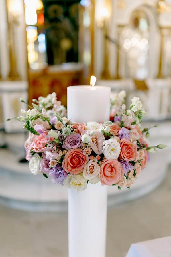 Colorful Summer Wedding Kalamata Pink White Lilac Florals