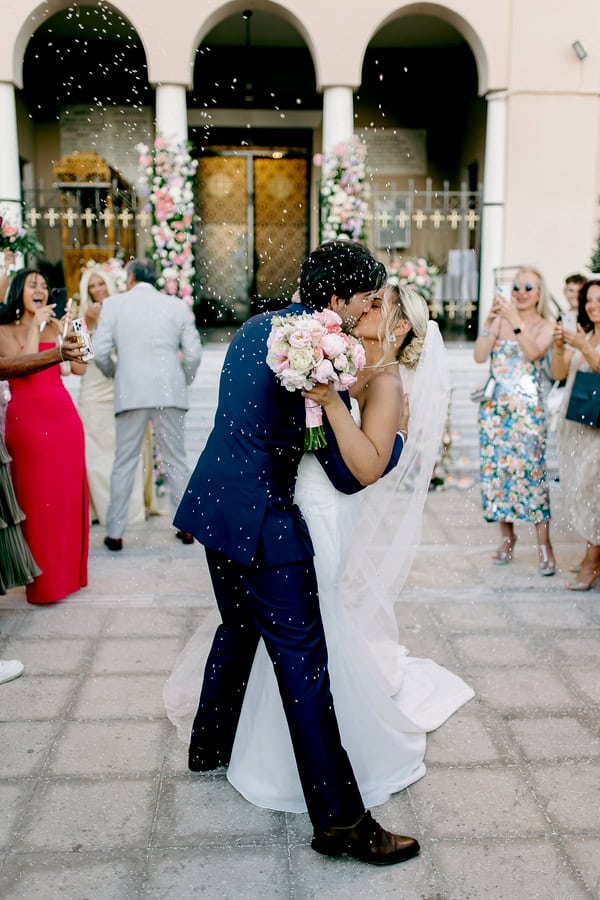 Colorful Summer Wedding Kalamata Pink White Lilac Florals