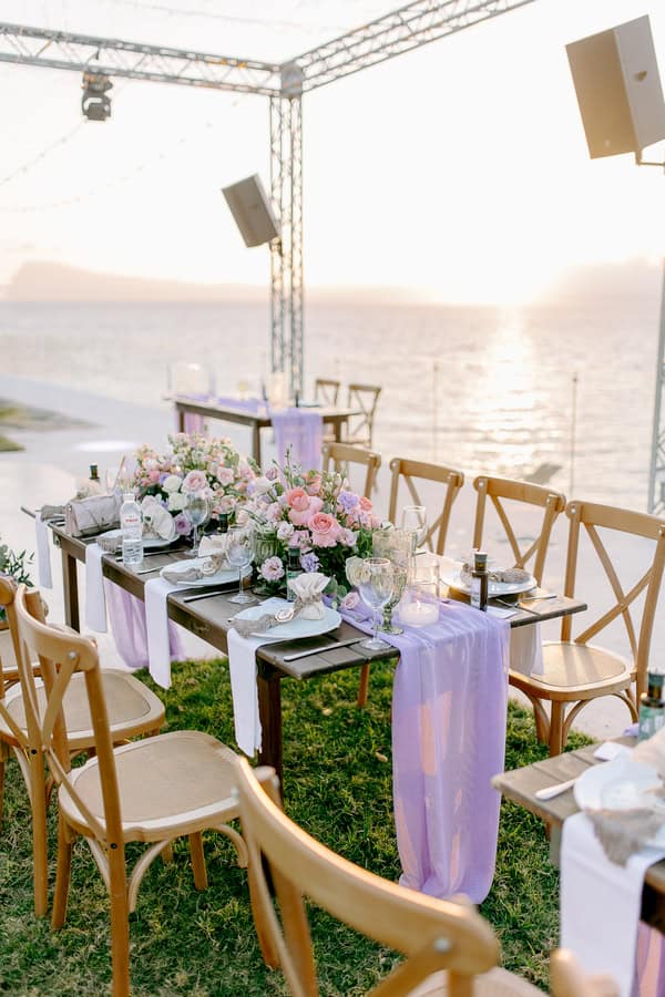 Colorful Summer Wedding Kalamata Pink White Lilac Florals