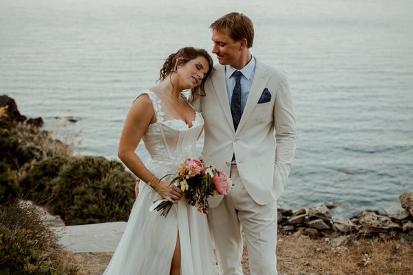 Romantic destination wedding in Evia with endless blue views | Agam & Erik