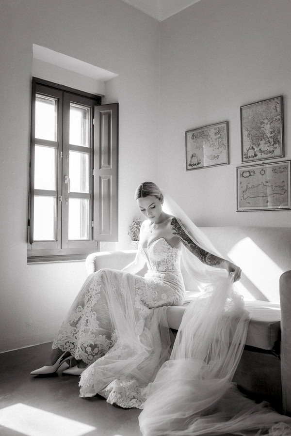 Romantic Destination Wedding Santorini Caldera View