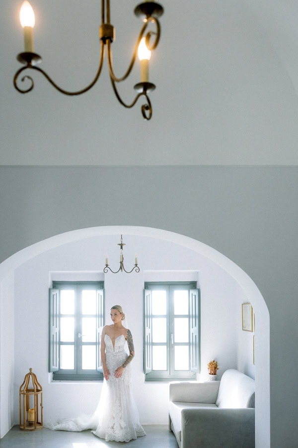 Romantic Destination Wedding Santorini Caldera View