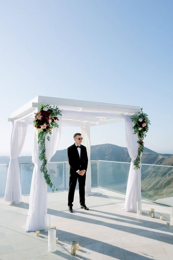 Romantic Destination Wedding Santorini Caldera View